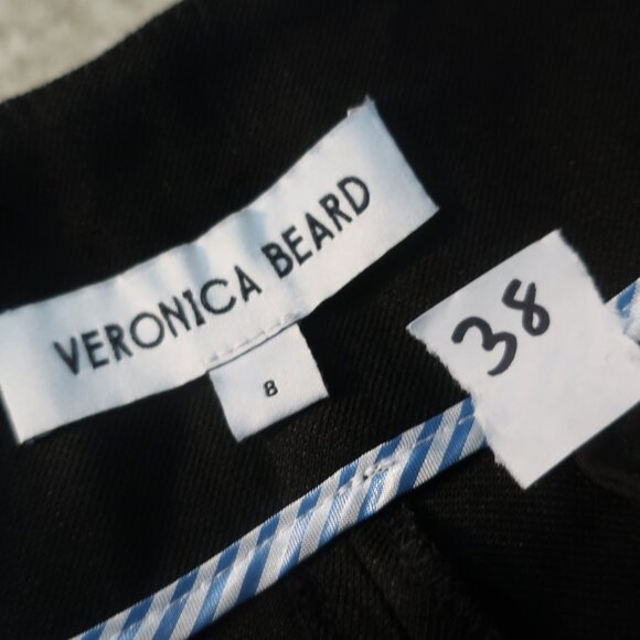 Womens Veronica Beard Sunny Button Tab Black Linen Blend Wide Leg Pants 8 - Picture 14 of 14